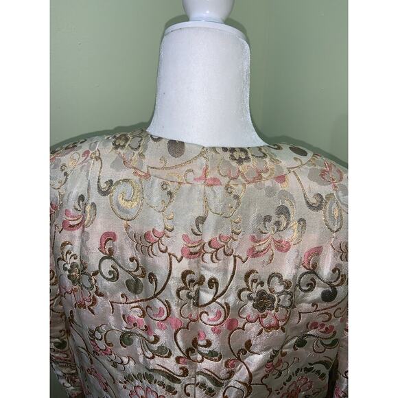 1960s Vintage Sara Fredricks Pink/Ivory 2 Piece Gown & Overcoat, Sz 4/6 *Read - Picture 4 of 12